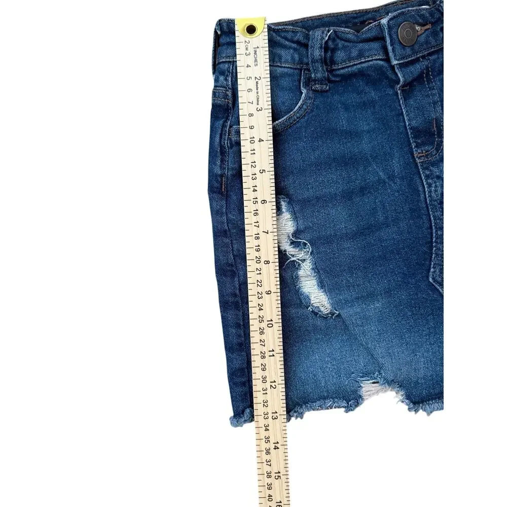 ⁠Justice Girls Distressed Denim High-Rise Skort Size 12